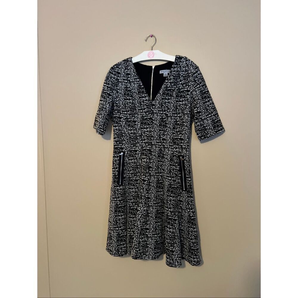 Danny And Nicole Black And White Patterned Dress Woman’s Size 10